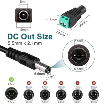 DC 24V Wall Plug LED Adapter 24W, AC 100–240V Input 24V Wall Plug LED Adapter with UK Plug, Black Housing - for LED Strip Lights and Electronic Devices