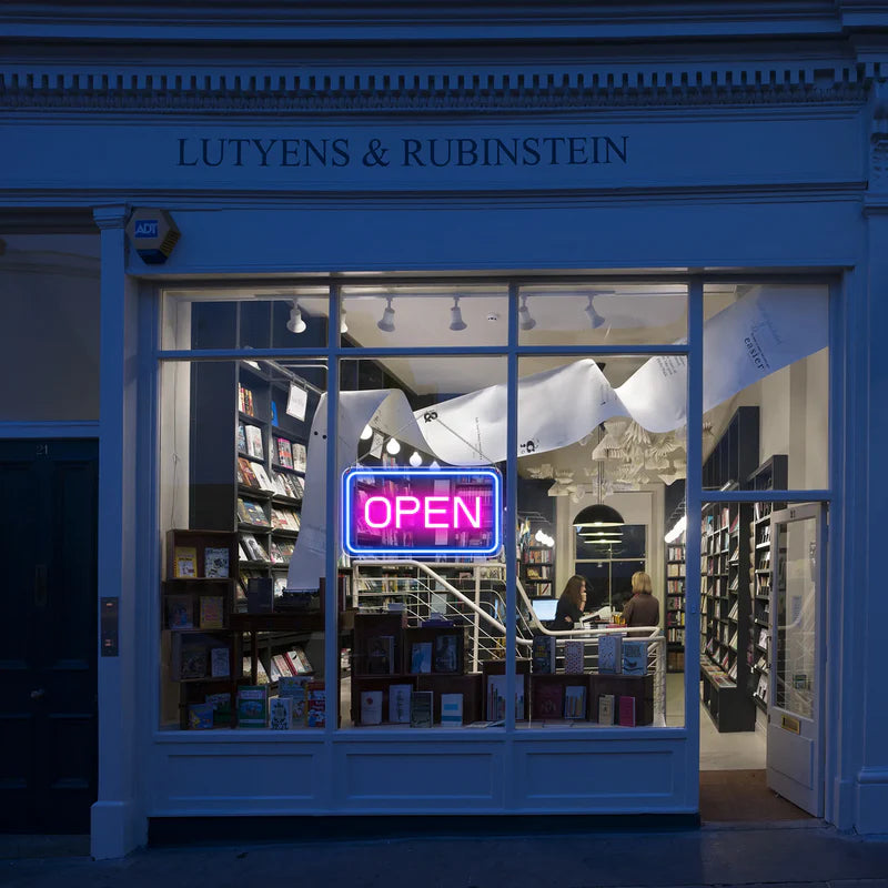 LightingWill Neon Open Sign Light – 16"x9" LED Open Sign with Adjustable Brightness, USB Powered 5V Electric Business Sign for Shops, Bars, Cafes, Hotels, Windows, and Outdoor Use