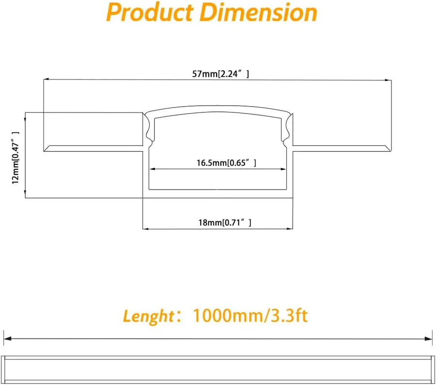 Double-Sided Drywall LED Aluminum Profiles – for 1–16mm LED Strip Plaster-in Recessed Profile | Silver | Milky White Cover | 1m / 2m / 3m | 50 / 100-Pack