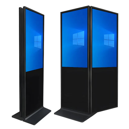 50‘’ Dual-Sided Indoor Floor-Standing LCD Advertising Kiosk with Wheel Stand | Android RK3568 2GB+32GB | Non-Touch | CMS Preinstalled