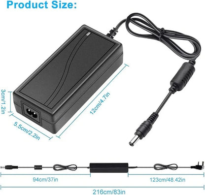 AC 100–240V Input LED Power Adapter Switching Transformer 36W–120W DC 12V with UK Plug for LED Strip Lights, CCTV Systems, Security Cameras, Pumps and Industrial Electronics, 1-Pack/10-Pack