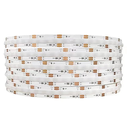 RGB Color Changing FCOB LED Strip Light | 5m (16.4ft) Roll | 576 / 840 LEDs per Meter | 12W / 18W | 12V / 24V | 10mm Wide | Dimmable Indoor IP20 | Flexible LED Ribbon (Strip or Complete Kit)