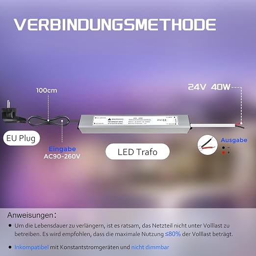 40W Outdoor Waterproof Power Supplies, 12V/24V Output, 90-265V Input, Single Output, Aluminum Housing, Outdoor Lighting Projects, CE/RoHS/FCC Certified, US/UK/EU Plug, 1-Pack / 10-Pack