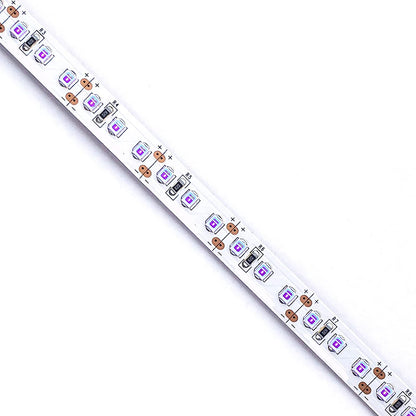 380-385nm SMD2835 UV LED Strip Light – 16.4FT / 5M / 10M | 60 / 120 / 240 LEDs/m | DC12V | Non-Waterproof / IP67 Waterproof | Power Adapter Required | UV Strip for Resin Curing, Fluorescent Response & Display Light