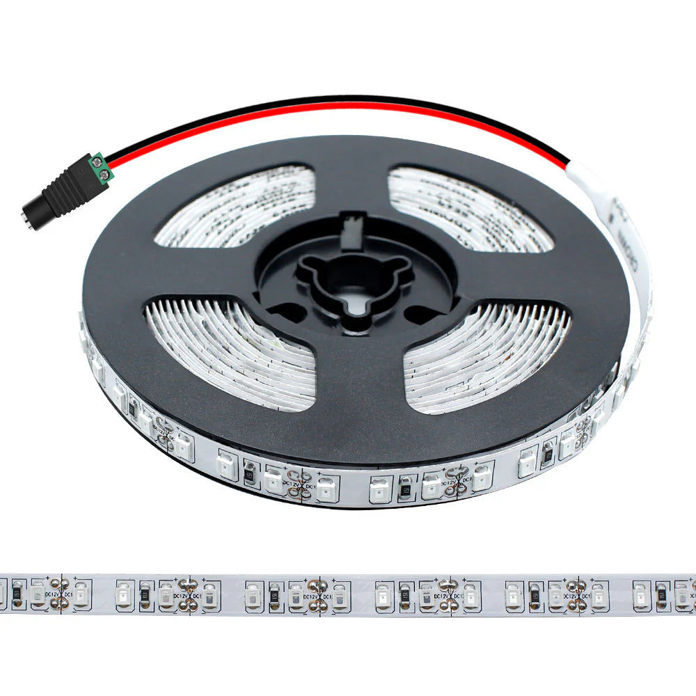 395–405nm SMD2835 UV LED Strip Light – 16.4FT / 5M / 10M | 60 / 120 / 240 LEDs/m | Non-Waterproof / IP67 Waterproof | Power Supply Not Included | UV LED for Curing, Fluorescent Effects & Glow Lighting