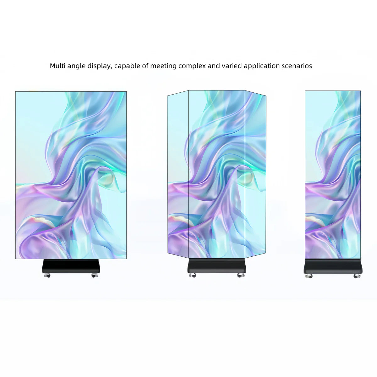 LEP-TR Series Tri-Fold LED Digital Signage Poster | 1280×1920mm Foldable Panel | P2.5 / P2 / P1.86 / P1.53 | GOB Surface | Portable Indoor Kiosk Display