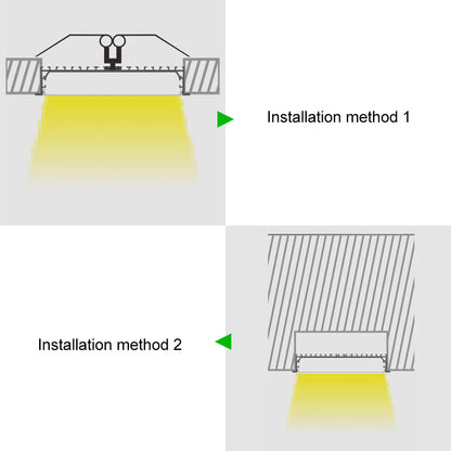 Wide Recessed LED Aluminum Profile Light H20050B – 173mm Inner Width | Silver Housing | Milky White Cover | With Installation Accessories | Flush Mounting Linear Office Lighting | 1m / 2m Length | 10 / 20-Pack