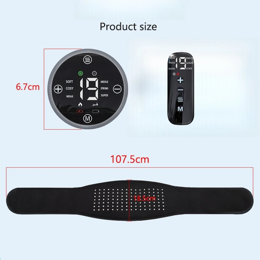 Infrared Therapy Heating Belt – Wireless Near Infrared Waist Belt | 2000mAh Battery | Digital Display | Transparent Film | With / Without Remote Control | Type-C Charging | for Back & Waist Pain Therapy