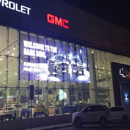 tClear Series Tri-proof P3.9/7.8mm OutdoorTransparent LED Display 4500nits in Size 1000x500mm Aluminum Cabinet for Indoor Installation for Glass /Window