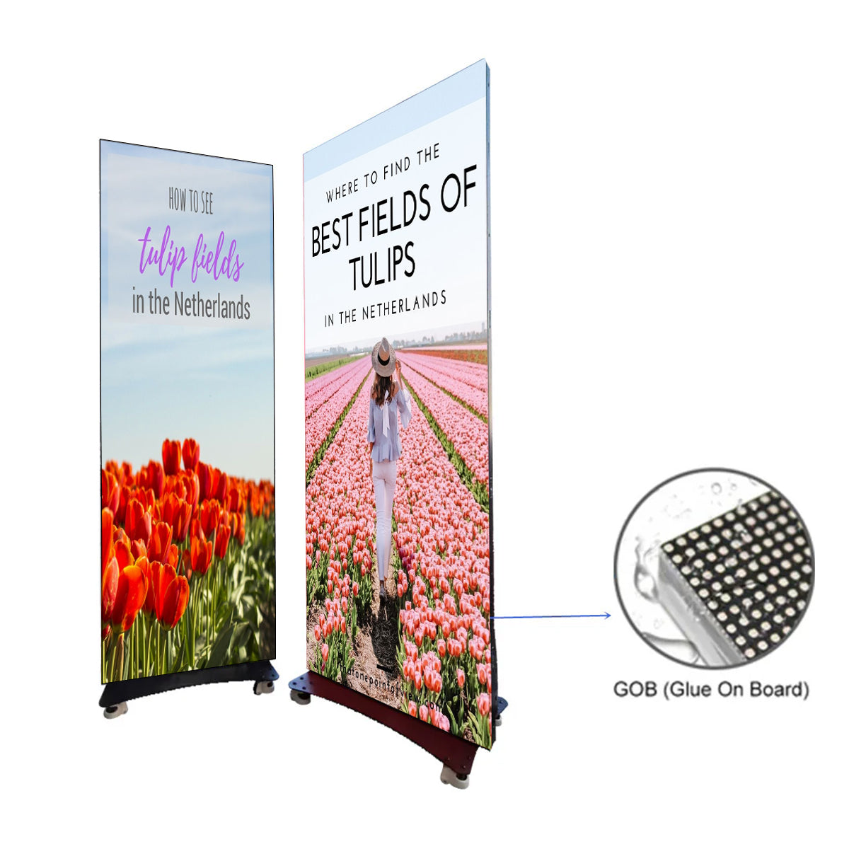 LEP-GOB Series LED Digital Signage Poster | 640×1920mm Indoor Plug-in | P2.5 / P1.86 / P1.53 / P1.25 | GOB-Protected Surface + Flip-Open Magnetic Frame