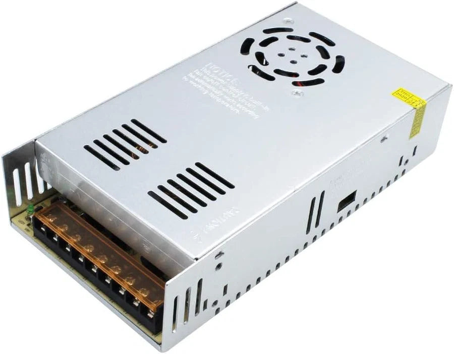 DC 12V/24V 350W–600W Industrial Switching Power Supplies, AC 110/220V Input, High Power LED Driver Transformer, Cooling Fan Metal Case, CE/FCC/RoHS Certified