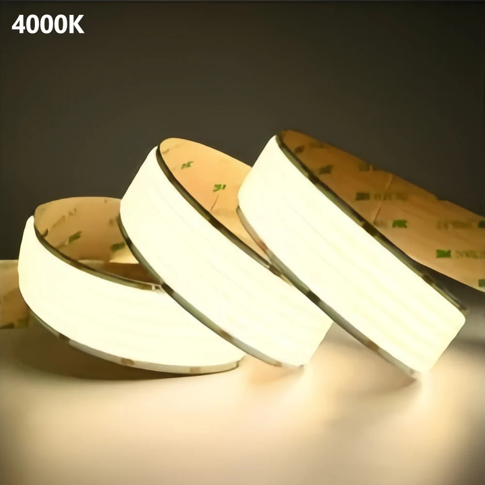 Five Row COB Flexible LED Strip Light - 24V | 30mm PCB | 1600 LEDs/M | CRI 90+ | Dot-Free Continuous Lighting | 3000K / 4000K / 6500K | Non-Waterproof | for Cabinets,Kitchen Office Lighting | 50/500M