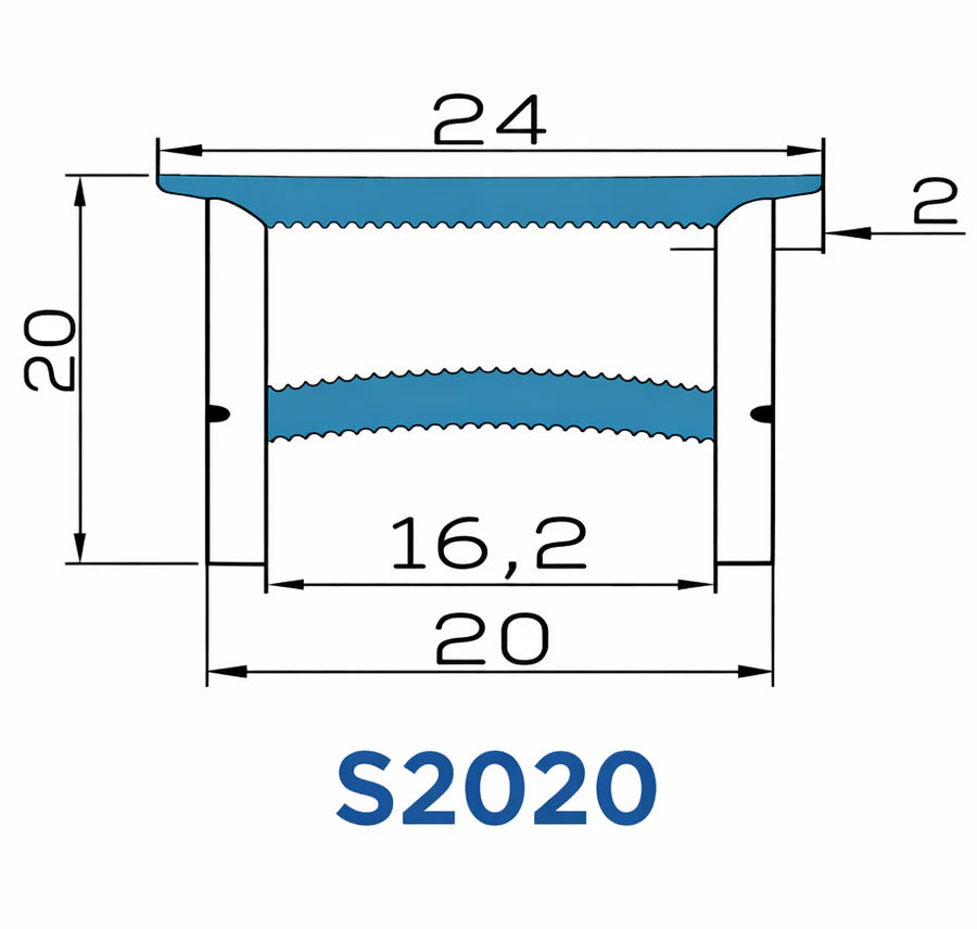 LQ Series S2020 Quick Install LED Neon Profile | Double-Chamber Diffuser With-Edge Structure | 20×20mm Top Emitting neon diffuser profile | Max Strip Width ≤16mm | LED Signage Cove Lighting | 5M/500M