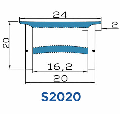 LQ Series S2020 Quick Install LED Neon Profile | Double-Chamber Diffuser With-Edge Structure | 20×20mm Top Emitting neon diffuser profile | Max Strip Width ≤16mm | LED Signage Cove Lighting | 5M/500M