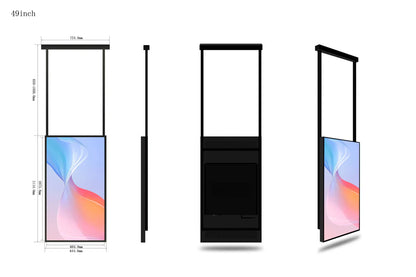 49" Single-Sided 2500nits High Bright Window LCD Display Screen, Android RK3568 2G+32G, Non-Touch, Cloud/APP/USB, Wall-Mount/Floor Stand/Suspended Installation