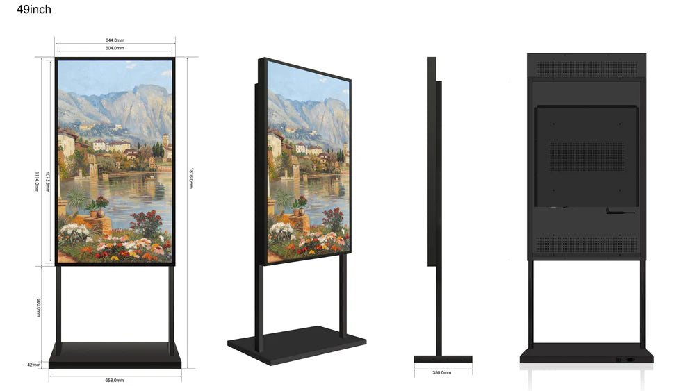 49" Single-Sided 2500nits High Bright Window LCD Display Screen, Android RK3568 2G+32G, Non-Touch, Cloud/APP/USB, Wall-Mount/Floor Stand/Suspended Installation