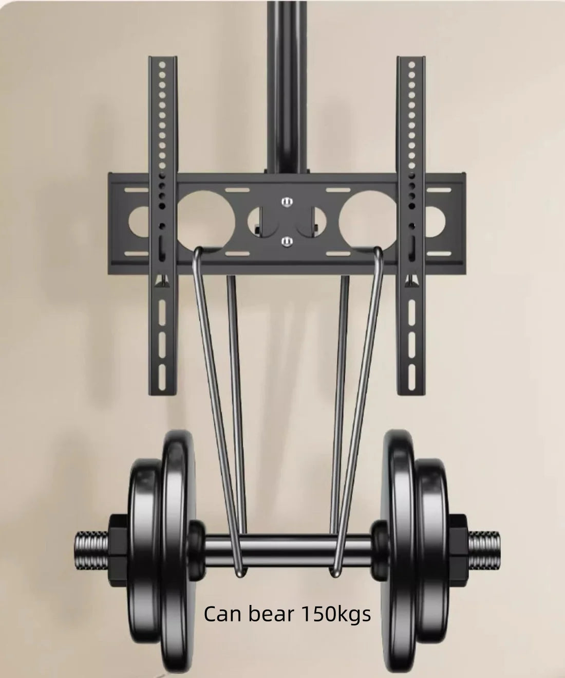 55 Inch Dual Side by Side LCD Screen Hanger LCD TV Ceiling Hanger 360 Degree Rotation Wall-mounted LCD Monitor Stand