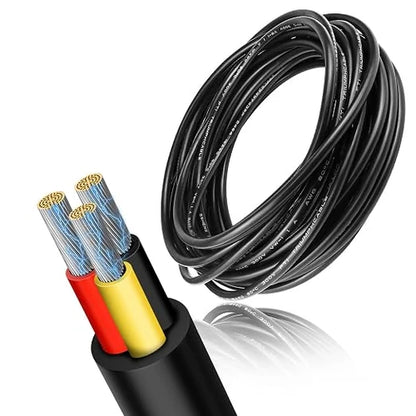 20 AWG 2/3/4/5 Conductor PVC Insulated Copper Wire, Black/White Flexible Electrical Cable for Wiring Systems – 50m / 500m