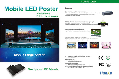 LEP-M Series Foldable LED Digital Signage Poster | 1×2.25m All-in-One Mobile Case | P3.9mm Indoor | Remote-Lift LED Display System