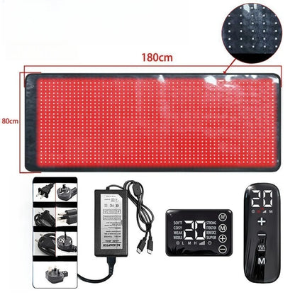 Infrared Therapy Heating Blanket & Mat – 6 Size Options | Red Light 660nm & IR 850nm | Remote Control | Transparent Film | Vibration Massage | 8 Modes & 20 Intensity Levels | for Sleep, Yoga, and Full Body Relaxation | US / EU / UK / AU Plug