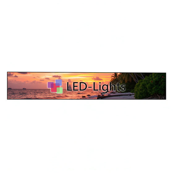 LFL-S Series Frameless LED Shop Display – P1.86 · 160×960mm | Mirror Finish LED Screen, Seamless with Modern Shop Décor