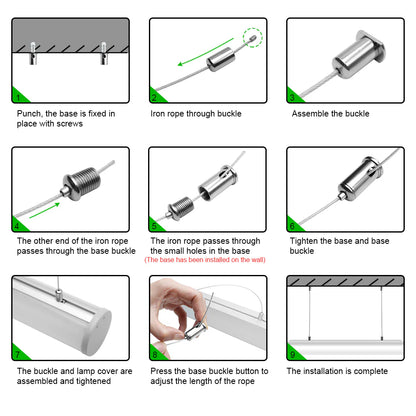 Round Suspended LED Aluminum Profile Light D60-B – 60mm Diameter | 30mm Inner Width | Silver Housing | Milky White Cover | With Installation Accessories | 1m / 2m Length | 10 / 20-Pack