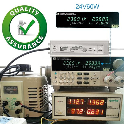 60W Outdoor Waterproof Power Supplies, 12V/24V/36V/48V Output, 90-265V / 90-140V Input, Single Output, Aluminum Housing, Outdoor Lighting Projects, CE/RoHS/FCC Certified, US/UK/EU Plug, 1-Pack / 10-Pack