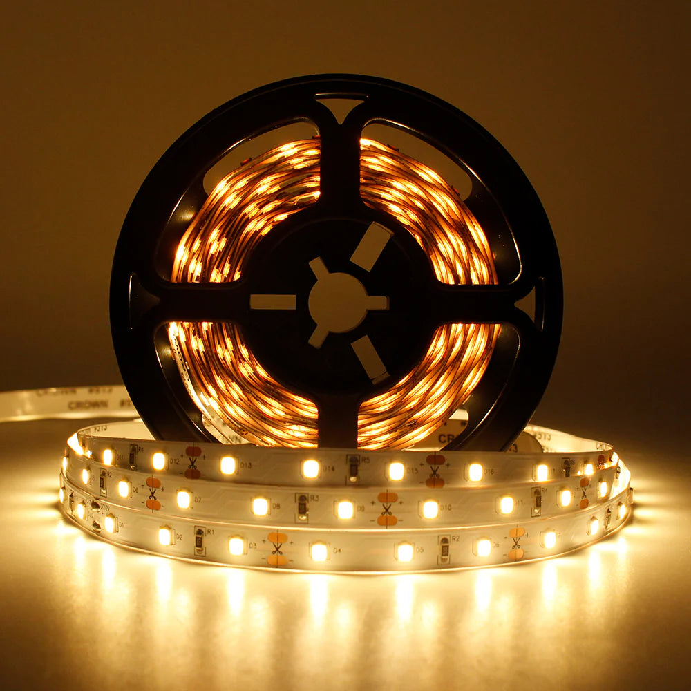 Full Spectrum LED Strip Light | CRI 97+ | SMD2835, 300 LEDs (60 LEDs/M) | 24V DC, 10W/M | 5M (16.4FT) Roll | 8mm White PCB | | IP00 / IP67 Options | Flexible Tape Light