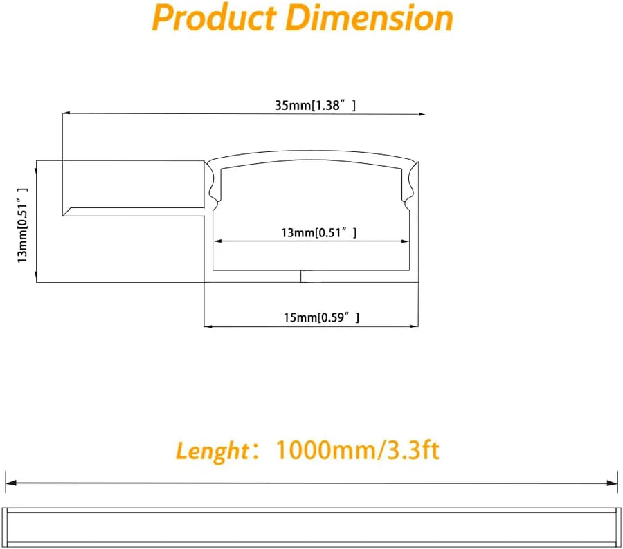 One-Sided Drywall LED Aluminum Profiles – for 1–13mm LED Strip Plaster-in Recessed Profile | Silver | Milky White Cover | 1m / 2m / 3m | 50 / 100-Pack