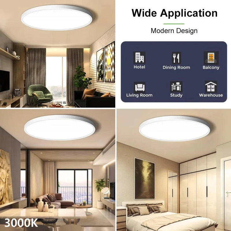 AC 110–130V White Round Flush Mount LED Ceiling Light – 7 / 9 / 12 / 15.7 / 24 Inch – 3000K / 4500K / 5000K / 6500K – for Residential & Commercial Lighting – Local Stock (US)
