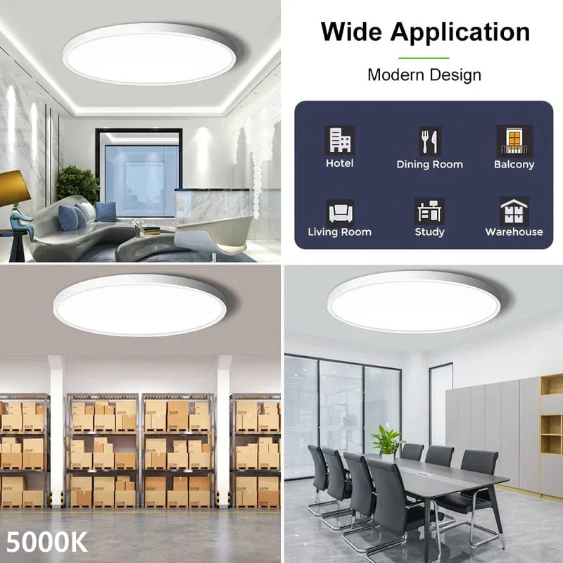 AC 110–130V White Round Flush Mount LED Ceiling Light – 7 / 9 / 12 / 15.7 / 24 Inch – 3000K / 4500K / 5000K / 6500K – for Residential & Commercial Lighting – Local Stock (US)