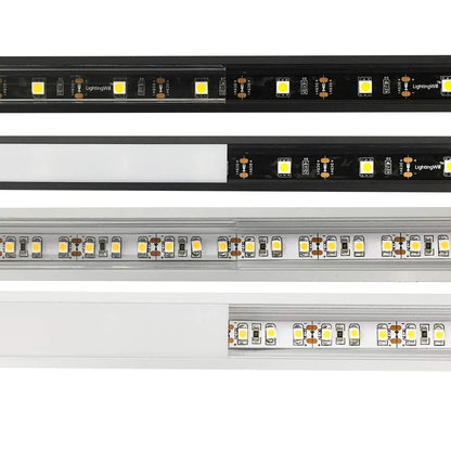 U Shape LED Channel - U01-A 12mm | Silver / Black Aluminum Profile | Milky White Cover | Heavy-Duty LED Mounting Track – 1m / 2m / 3m | 50 / 100-Pack