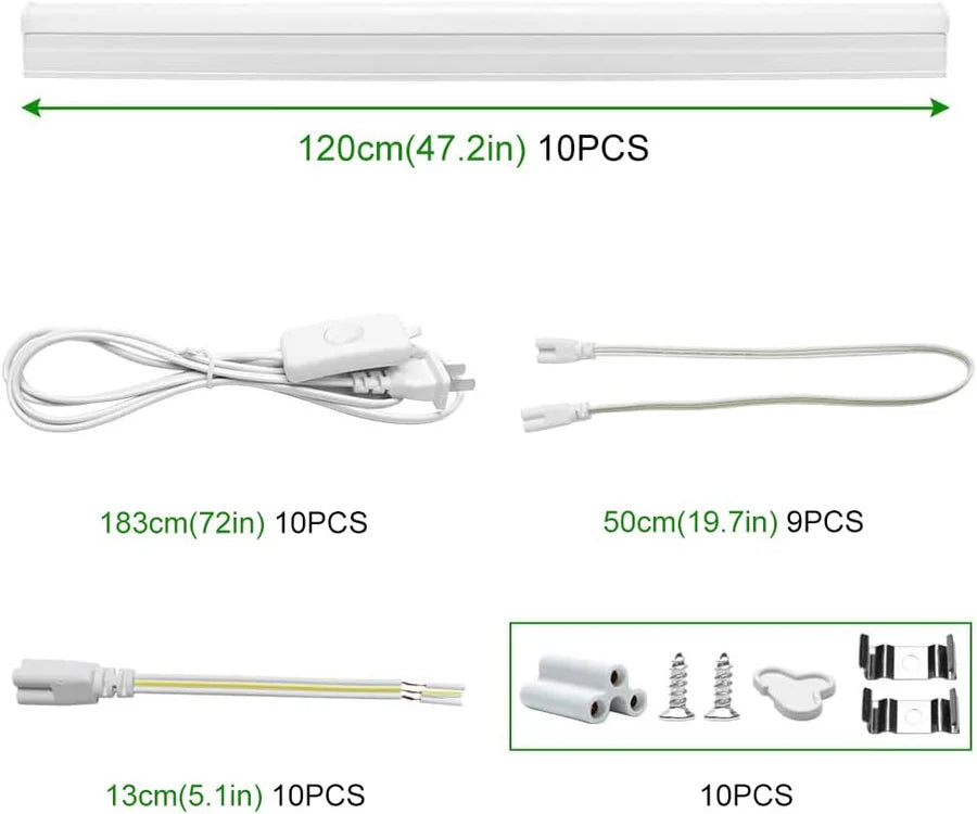 IT Series LED Shop Light – 4FT T5 Integrated Fixture | 20W | Warm/Natural/Daylight White | Linkable Utility LED Tube Light for Workshop & Under Cabinet | Ceiling Mount Corded Electric with On/Off Switch | Non-Dimmable AC90–240V | 20-Pack / 100-Pack