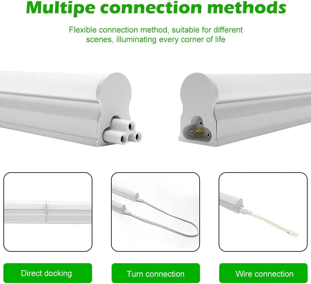 IT Series LED Shop Light – 3FT T5 Integrated Tube Fixture | 15W | Warm/Natural/Daylight White | Linkable Utility Garage Ceiling Light & Under Cabinet Lighting | Corded Electric with Built-in On/Off Switch | Non-Dimmable AC90–240V | 20-Pack / 100-Pack