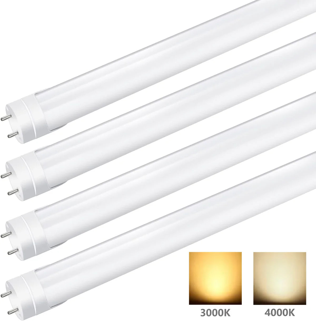 2ft T8 LED Tube Light – 10W – Frosted Cover – Warm / Natural / Daylight White – Ballast Bypass – Non-Dimmable – 20-Pack / 100-Pack