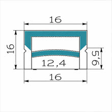LQ Series S1616 Quick Install LED Neon Profile | 3-Side Emitting Cover | 16×16mm 3-Side Emitting commercial neon profile | Max Strip Width ≤12mm | LED Sign Cove Lighting | 5M/500M