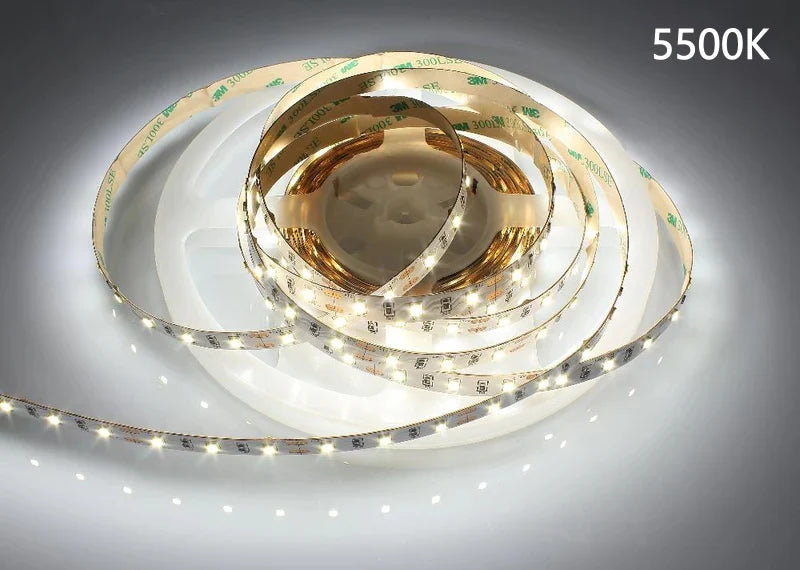 DC12V SMD2835 Full Spectrum LED Strip Light – CRI 97+ | 600 LEDs (120 LEDs/M) | 2700K / 3000K / 4000K / 5500K / 6500K | 16W/M | 8mm PCB | CRI 97+ | IP00 / IP67 | Under Cabinet, Mirror & Bedroom Accent Lighting | 50/500M