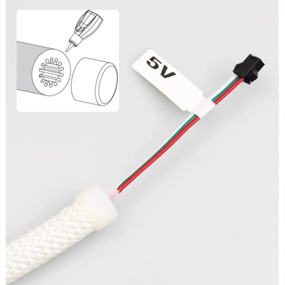 360° RGB Woven-Style Neon LED Light Strip | 5V Flexible Silicone Tube | Waterproof, Full-View Illumination, Plug & Play Kit with Controller (5m / 20 Rolls Options)