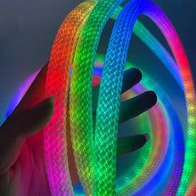 360° RGB Woven-Style Neon LED Light Strip | 5V Flexible Silicone Tube | Waterproof, Full-View Illumination, Plug & Play Kit with Controller (5m / 20 Rolls Options)