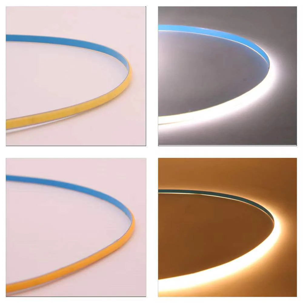 COB Flexible LED Strip Light - 12V / 24V | 5mm PCB | 400 LEDs/M | CRI 90+ | Dot-Free Continuous Lighting | 3000K / 4000K / 6500K / Red / Blue / Green / Pink / Yellow | Non-Waterproof | for Cabinets,Kitchen Office Lighting | 50/500M