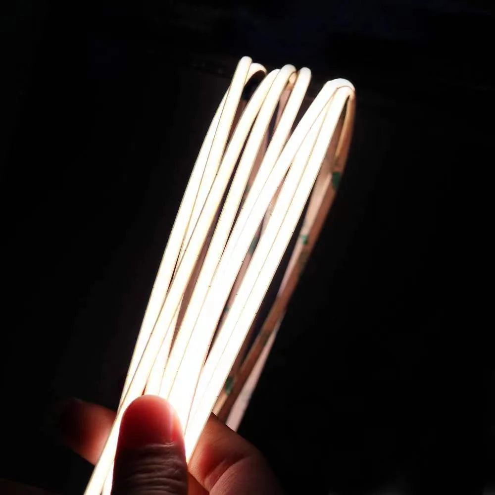 COB Flexible LED Strip Light - 12V / 24V | 5mm PCB | 400 LEDs/M | CRI 90+ | Dot-Free Continuous Lighting | 3000K / 4000K / 6500K / Red / Blue / Green / Pink / Yellow | Non-Waterproof | for Cabinets,Kitchen Office Lighting | 50/500M