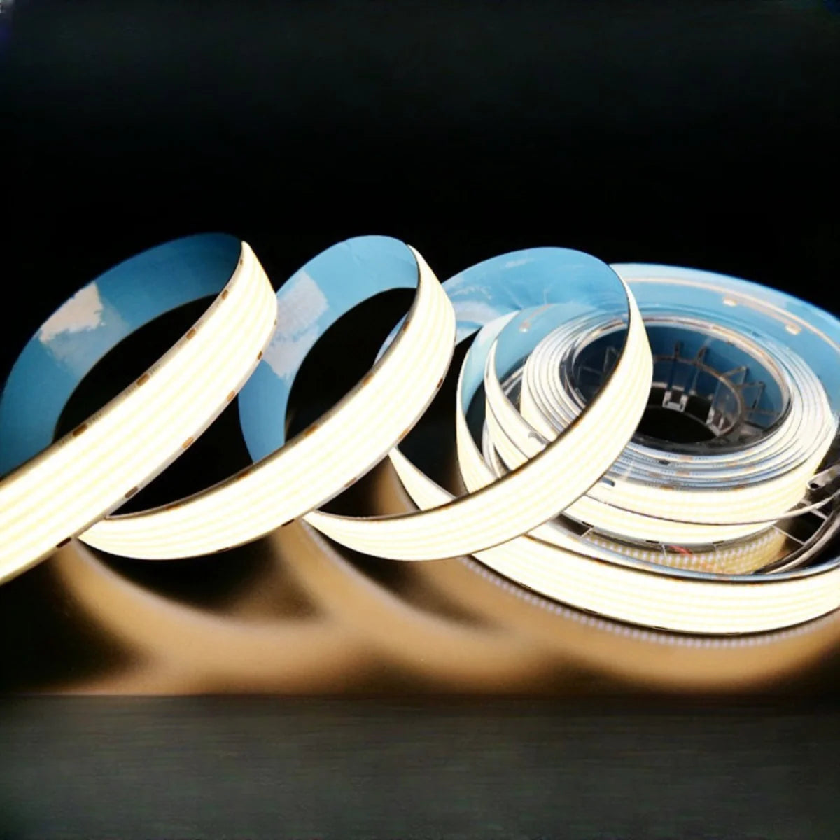 FCOB Ultra High-Density LED Strip Light | 5m (16.4ft) Roll | CRI90 | 3000K / 4000K / 6000K | 1600 LEDs/m | 40W | 24V DC | 30mm Wide | Dimmable Indoor IP00 Ribbon Lighting