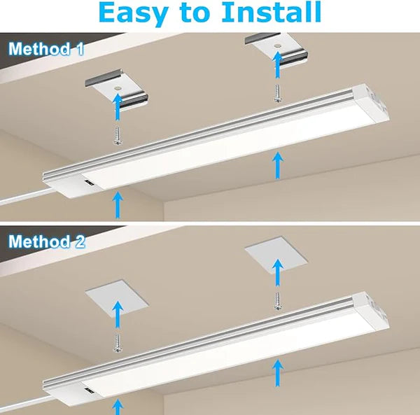 16 Inch Hand Wave Under Cabinet Lights, Ultra Bright 3000K/4000K/6000K Under Counter Lighting, Plug and Play, Dimmable LED Under Cabinet Lighting for Kitchen Cabinet, Cupboard, Closet, Desk (2 Pack)