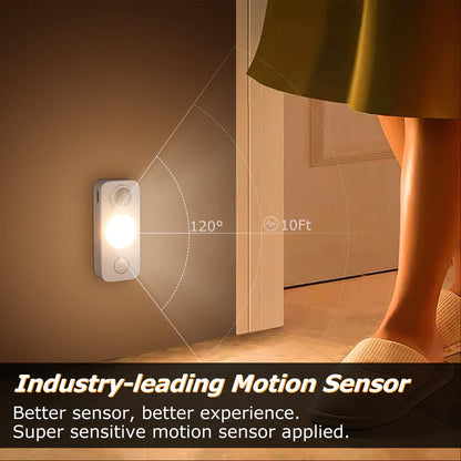 LightingWill Rechargeable LED Motion Sensor Lights (8-Pack) | Warm White / Pure White, Stick-On Cabinet & Closet Lights, USB Charging, No Wiring Needed