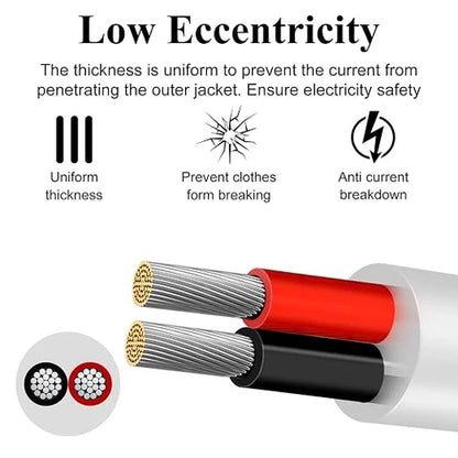 20 AWG 2/3/4/5 Conductor PVC Insulated Copper Wire, Black/White Flexible Electrical Cable for Wiring Systems – 50m / 500m