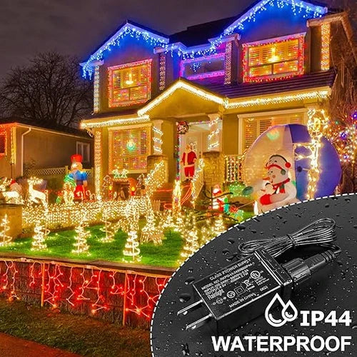 2.7W IP44 Class 2 Power Supply, AC 100–240V to DC 4.5V Adapter Transformer with US Plug - Waterproof Outdoor LED Power Supply for String Lights, Inflatable Decorations and Holiday Lighting