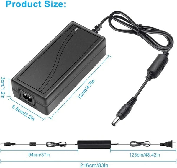 AC 100–240V Input LED Power Adapter Switching Transformer 36W–120W DC 12V with UK Plug for LED Strip Lights, CCTV Systems, Security Cameras, Pumps and Industrial Electronics, 1-Pack/10-Pack