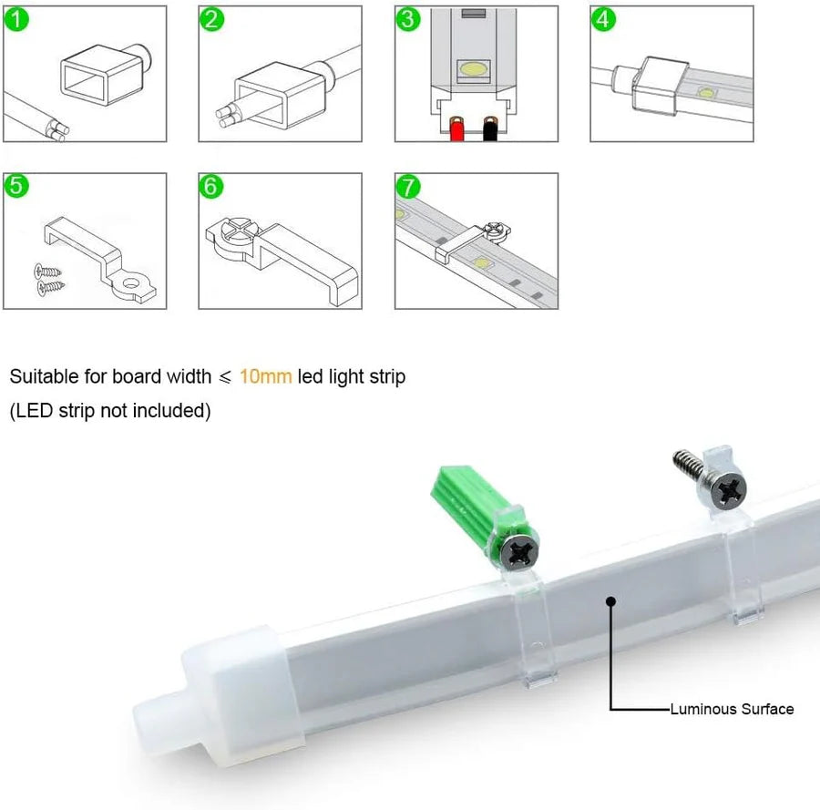 Neon Light Housing – S0613 Side Edge Lighting | 6x13mm Silicone LED Channel System | IP67 Waterproof | 8mm PCB Width | 50M/5M | Local Stock US/UK/DE