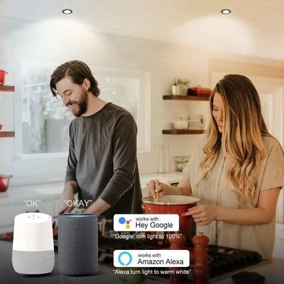 Smart-1B Series WiFi Recessed Lighting | 2Inch 5W | Dimmable RGB & CCT 2700-6500K | 100–240V | Black Housing | Compatible with Alexa and Google Home | 50 / 100-Pack