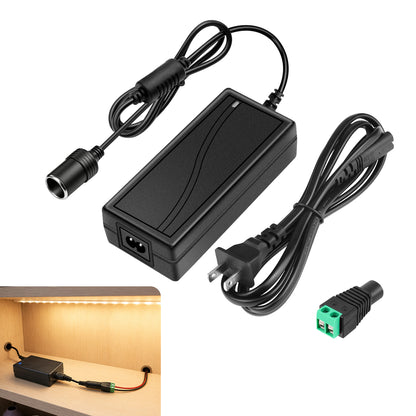 AC 100–240V Input LED Power Adapter Cigarette Lighter Converter Transformer 60W/120W/180W DC 12V with US Plug for Car Accessories, Tire Inflators, Portable Coolers, Car Vacuum Cleaners and Automotive Equipment, 1-Pack/10-Pack